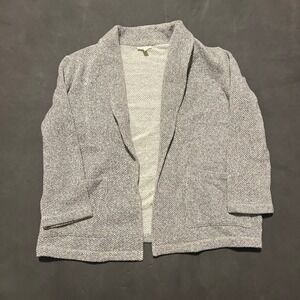 Eileen Fisher Organic Cotton Terry Shawl Collar Jacket Gray Ash Womens Small